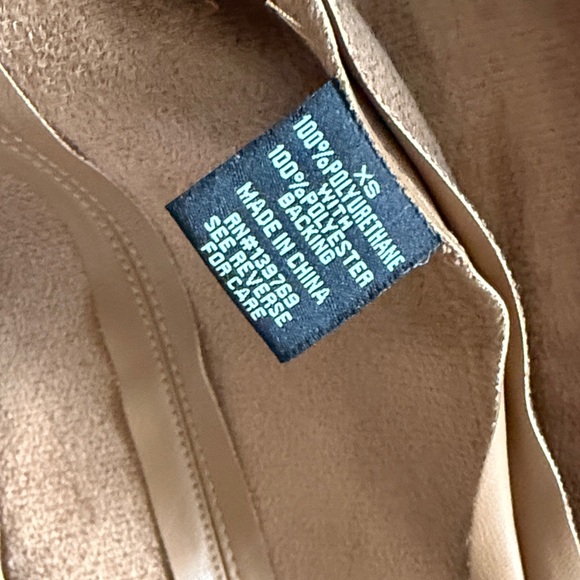 Ookie lala Nordstrom Tan faux Leather Jacket XS - Picture 9 of 9